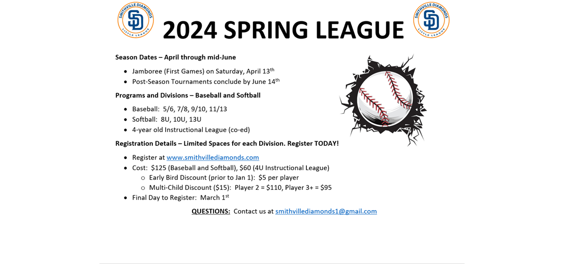 Spring League Registration is OPEN!